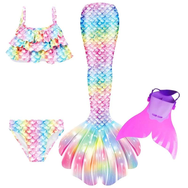 Mermaid Costume Set Women One Size Polyester Toylandeu