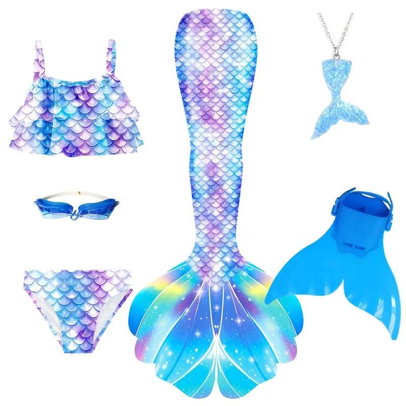 Mermaid Costume Set Women One Size Polyester Toylandeu