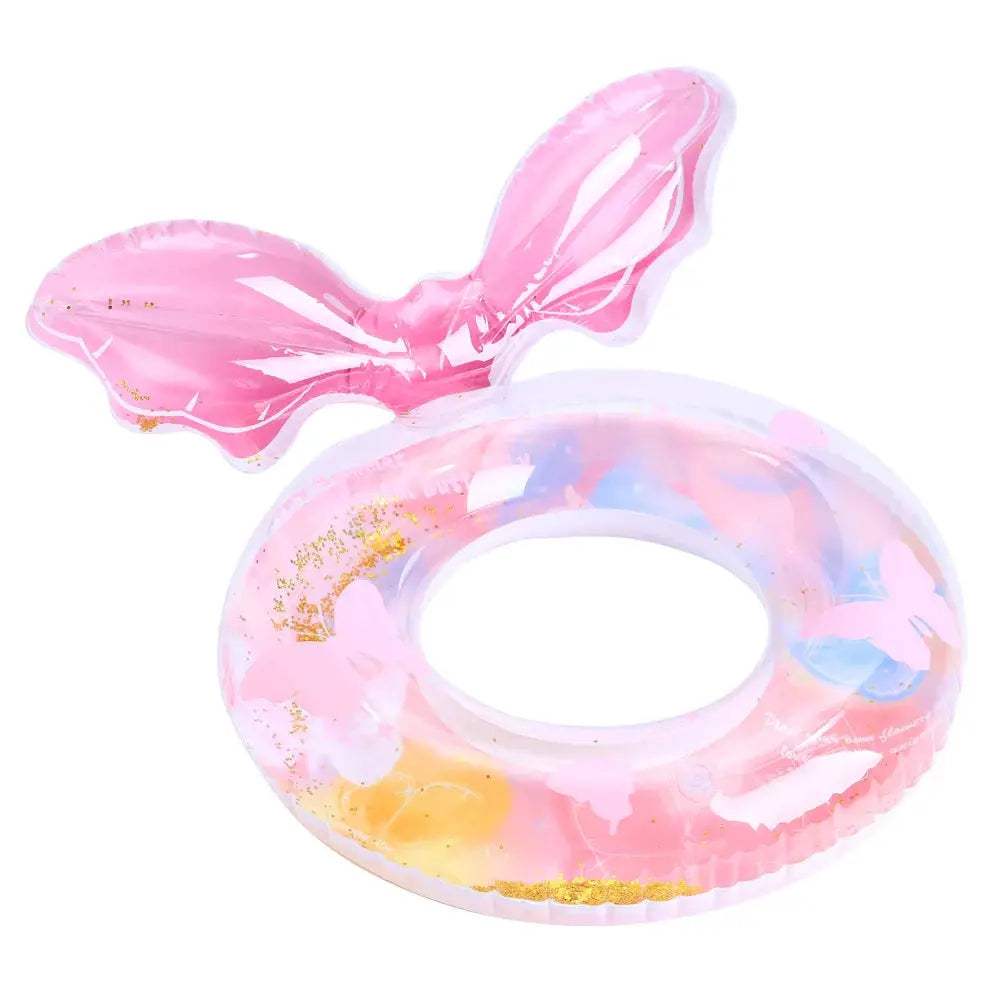2026 INS Viral Kids Swimming Ring Sequin Petal Mermaid Armpit Seat Float With Sunshade For Baby Toddler Pool Water Play - ToylandEU
