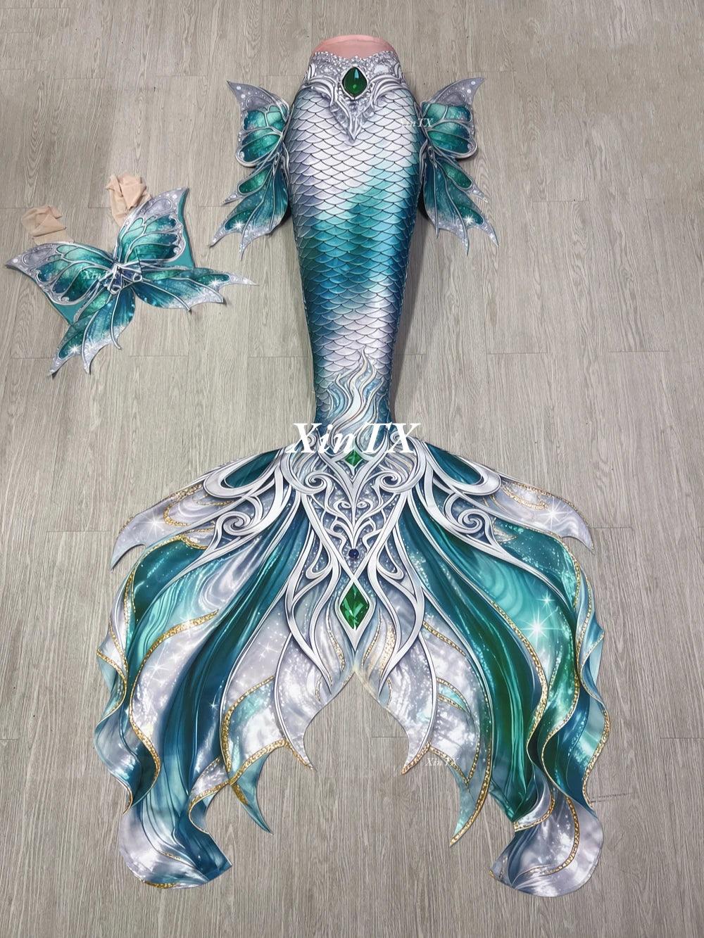 Mermaid Tail Swimsuit | Monofin Optional | Toylandeu™