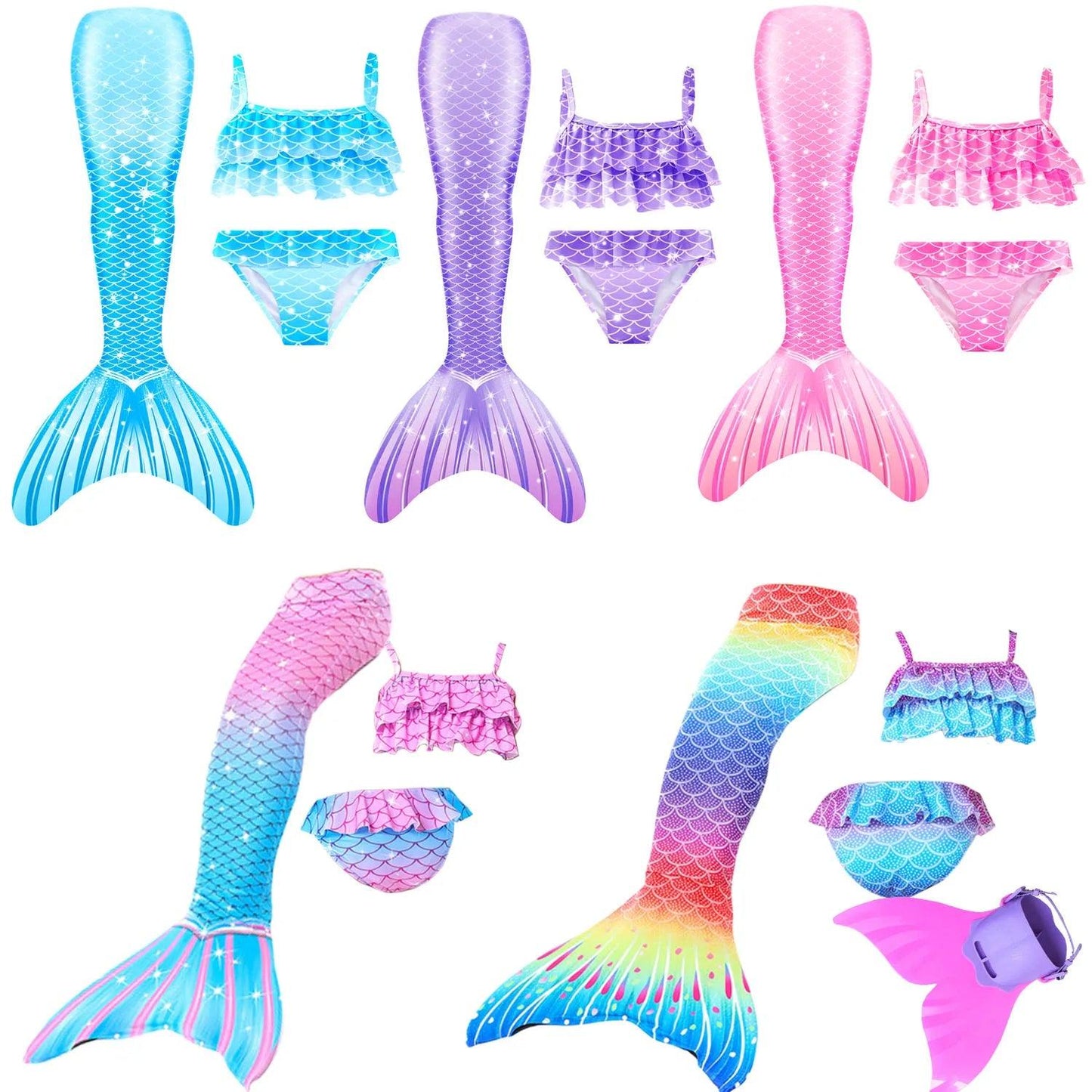 Mermaid Tail Swimsuit | With Skirt | Toylandeu™