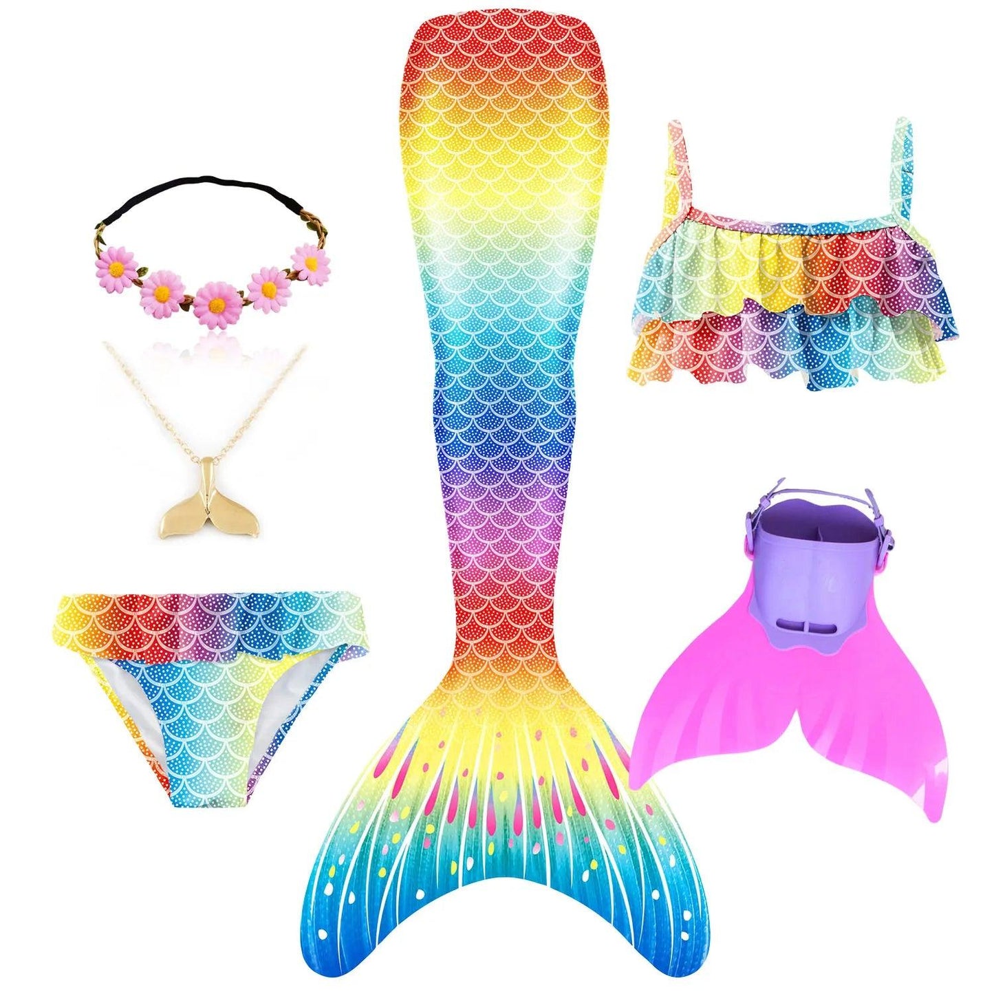 Mermaid Tail Swimsuit | With Skirt | Toylandeu™