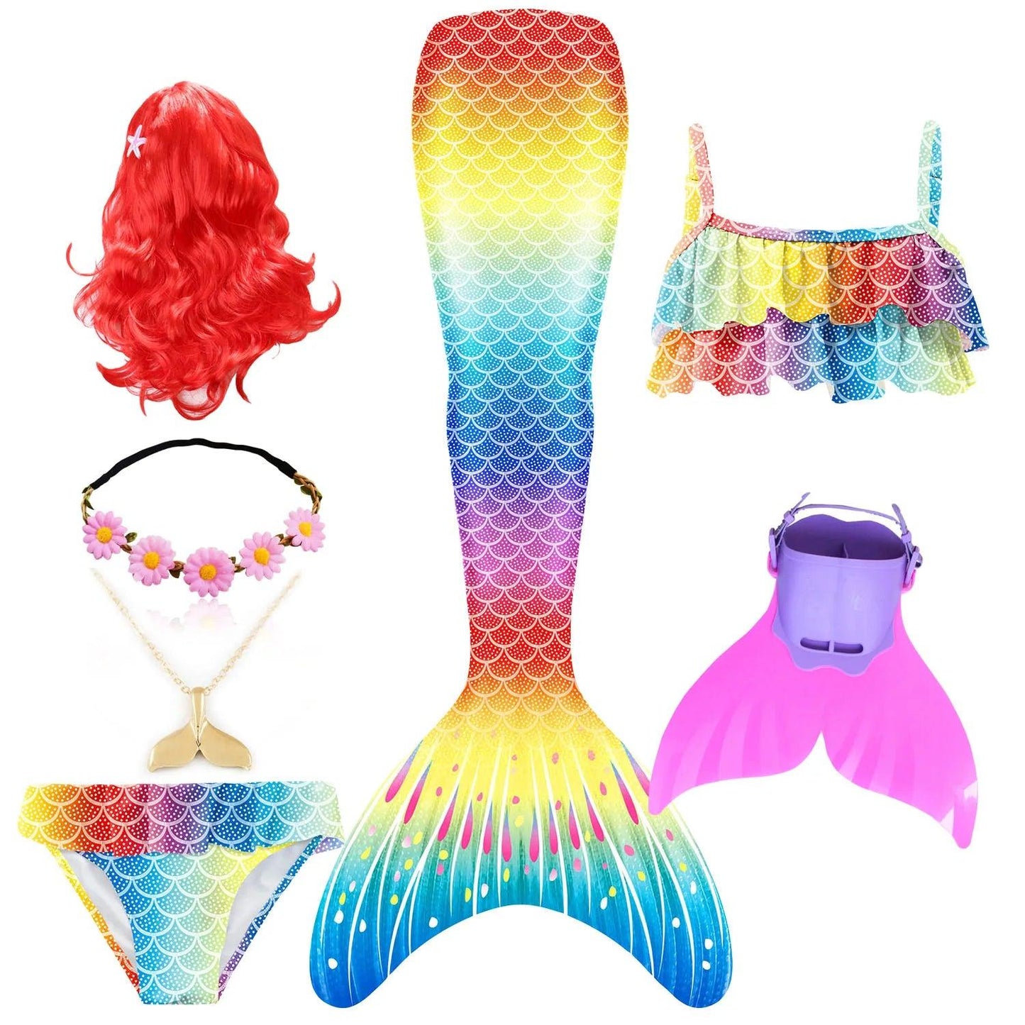 Mermaid Tail Swimsuit | With Skirt | Toylandeu™