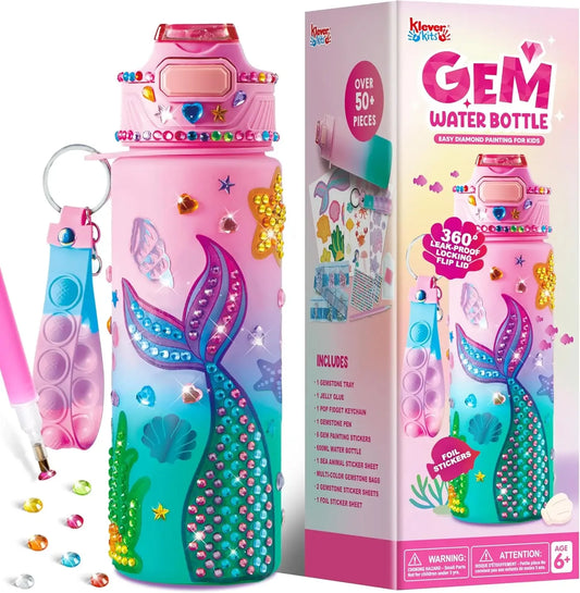Mermaid Water Bottle Decorating Kit For Girls DIY Gems - ToylandEU