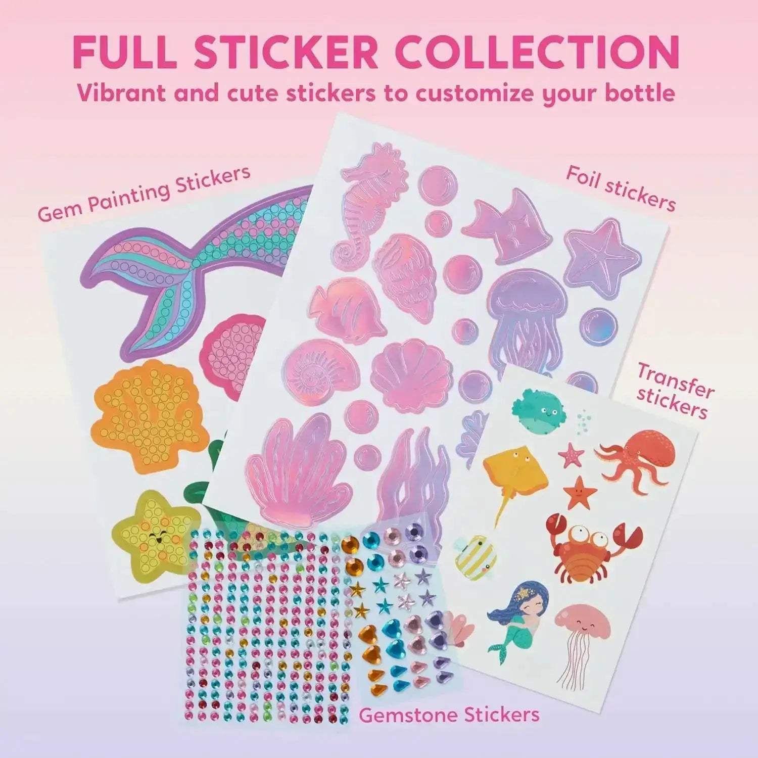 Mermaid Water Bottle Decorating Kit For Girls DIY Gems - ToylandEU