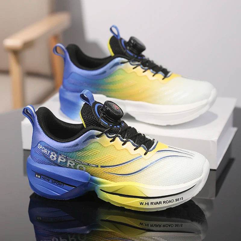 Mesh Breathable Running Shoes For Boys With Kids Buttons - ToylandEU