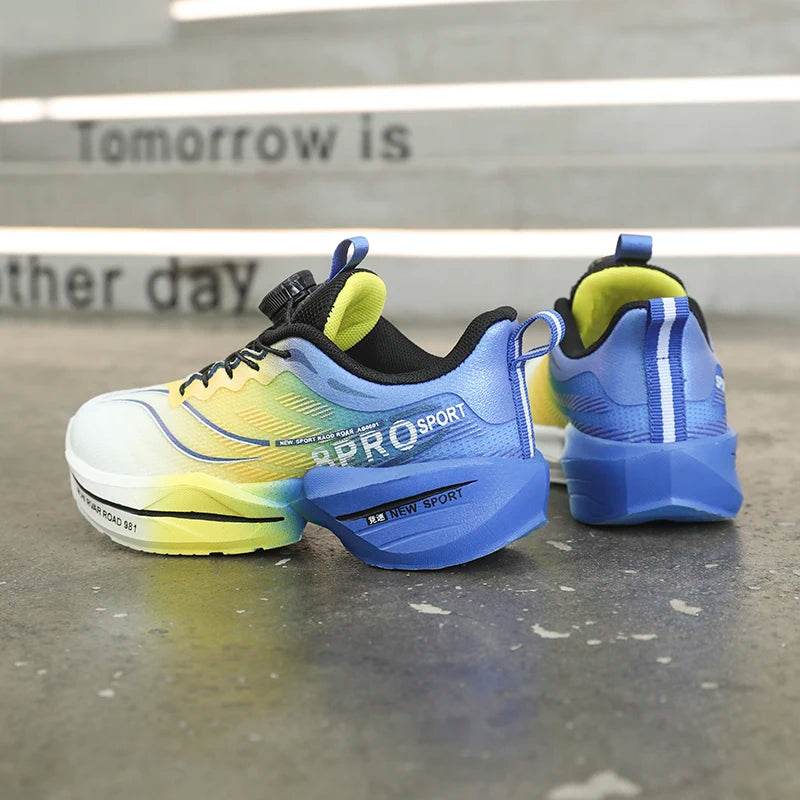 Mesh Breathable Running Shoes For Boys With Kids Buttons - ToylandEU