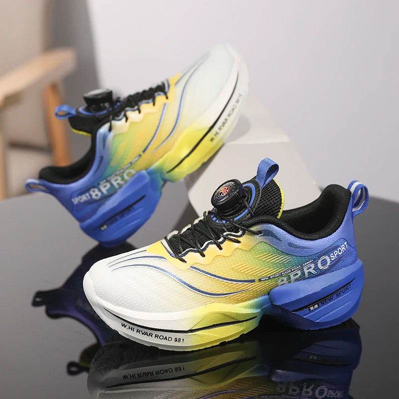 Mesh Breathable Running Shoes For Boys With Kids Buttons - ToylandEU