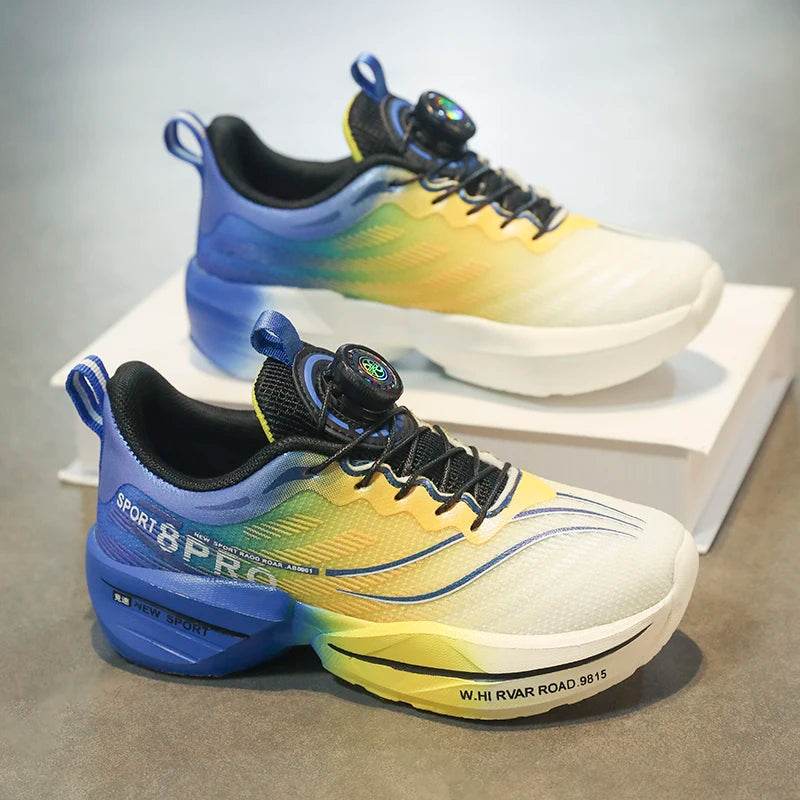 Mesh Breathable Running Shoes For Boys With Kids Buttons - ToylandEU