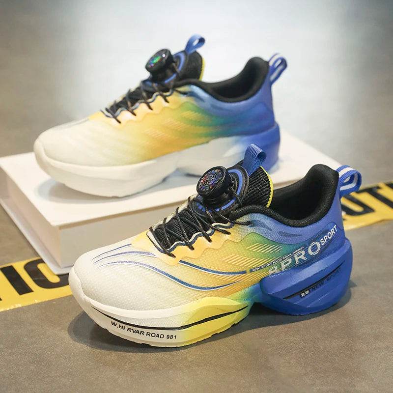 Mesh Breathable Running Shoes For Boys With Kids Buttons - ToylandEU