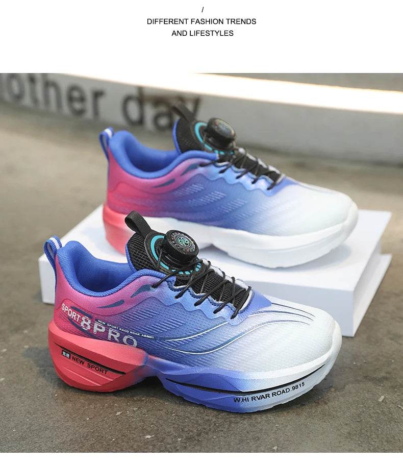 Mesh Breathable Running Shoes For Boys With Kids Buttons - ToylandEU