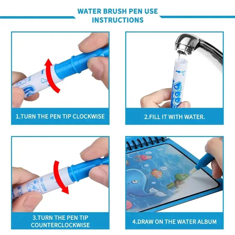 Mess Free Water Painting Book For Kids Educational Safe Toy - ToylandEU