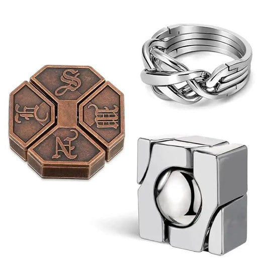  Metal Brain Teaser Puzzles Set 3 3D Mind Challenges -  ToylandEU™