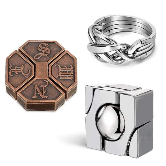  Metal Brain Teaser Puzzles Set 3 3D Mind Challenges -  ToylandEU™