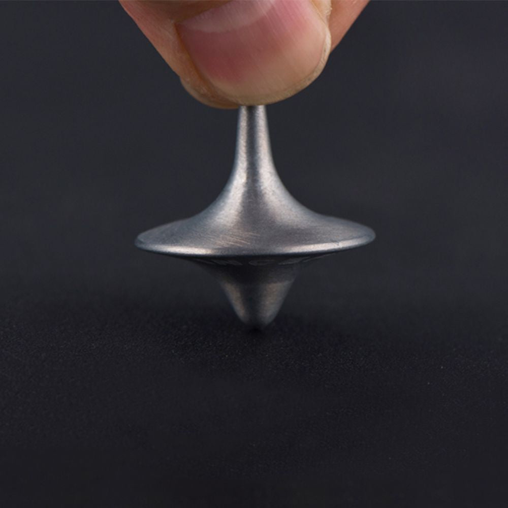 Gyro Metal Spinning Top with Totem Print - Silver - ToylandEU