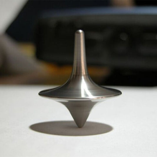 Gyro Metal Spinning Top with Totem Print - Silver - ToylandEU