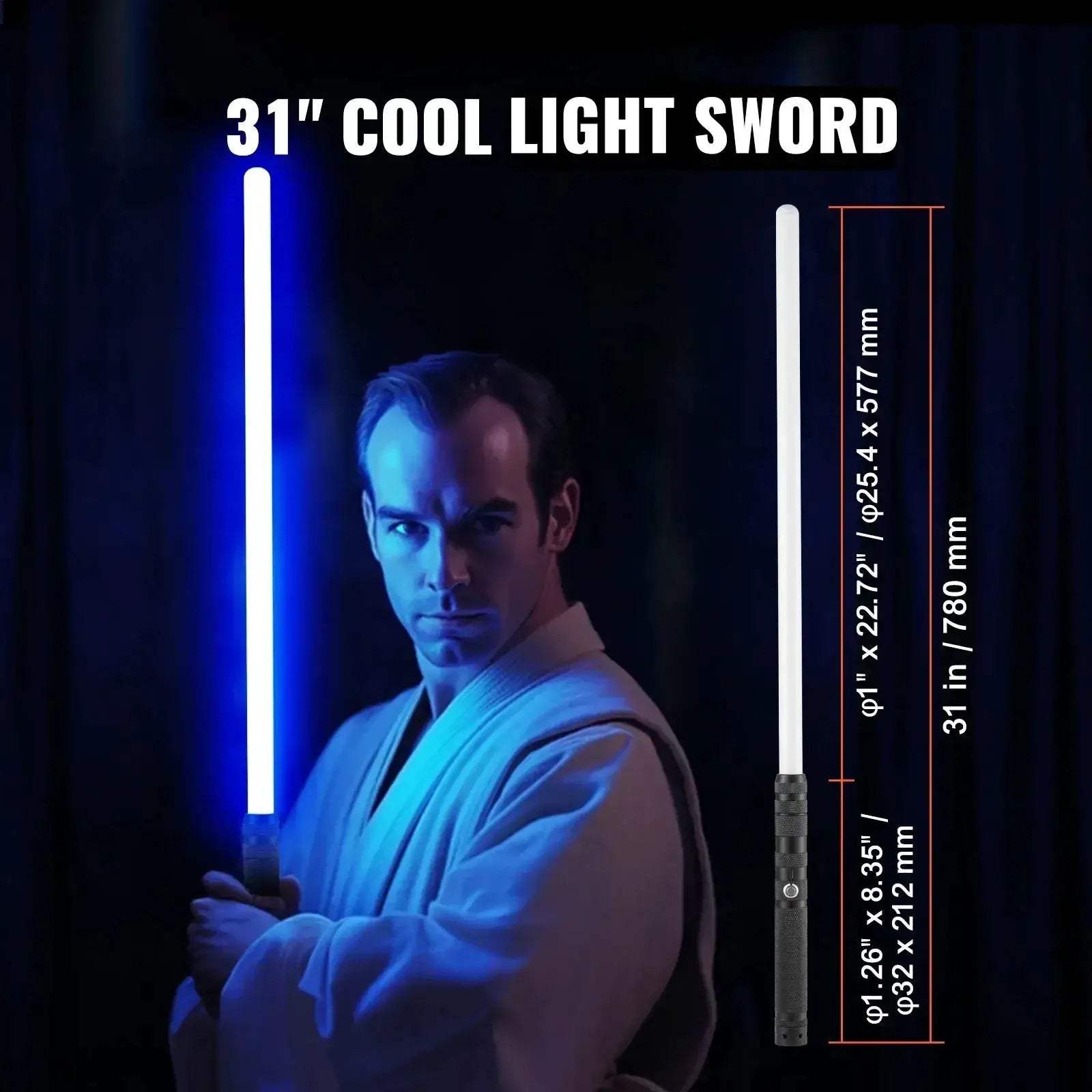 Metal Lightsaber Dueling Saber With 14 RGB Colors FX Sound - ToylandEU