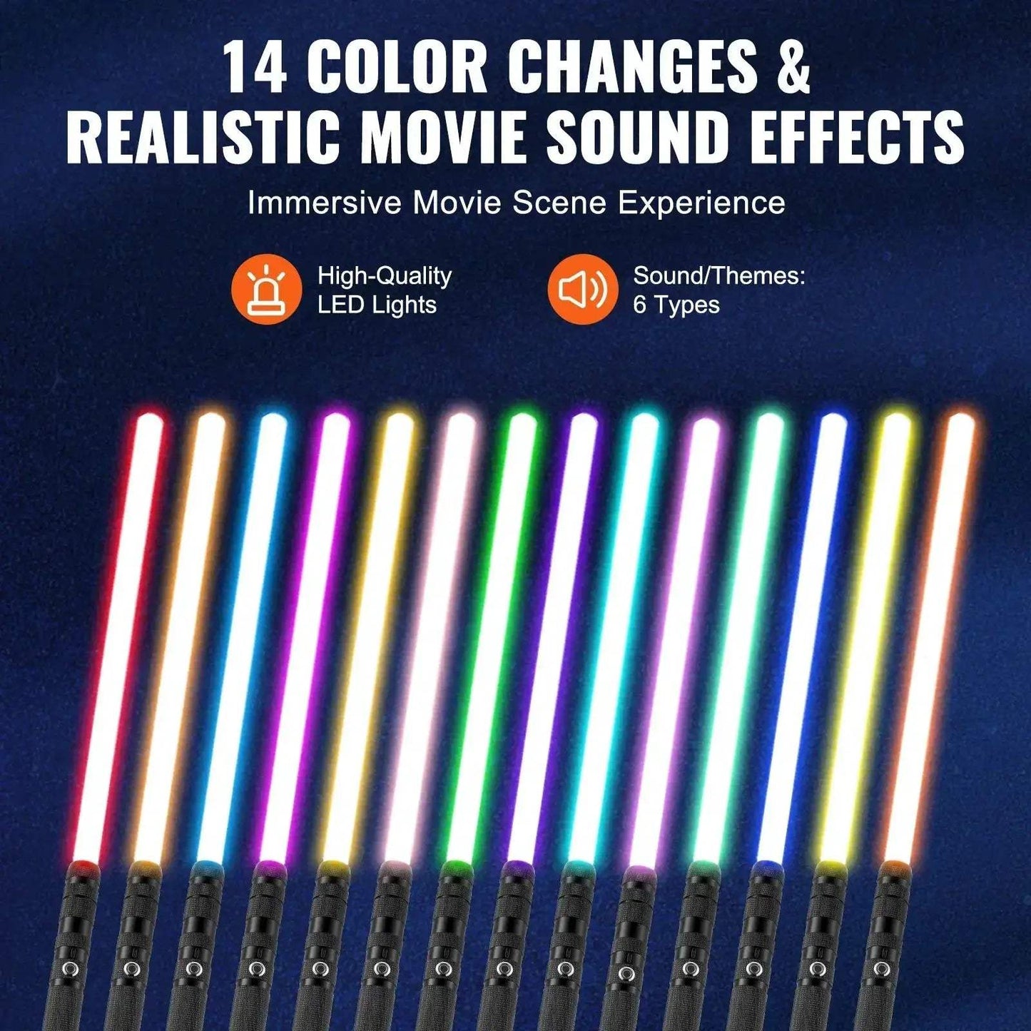 Metal Lightsaber Dueling Saber With 14 RGB Colors FX Sound - ToylandEU