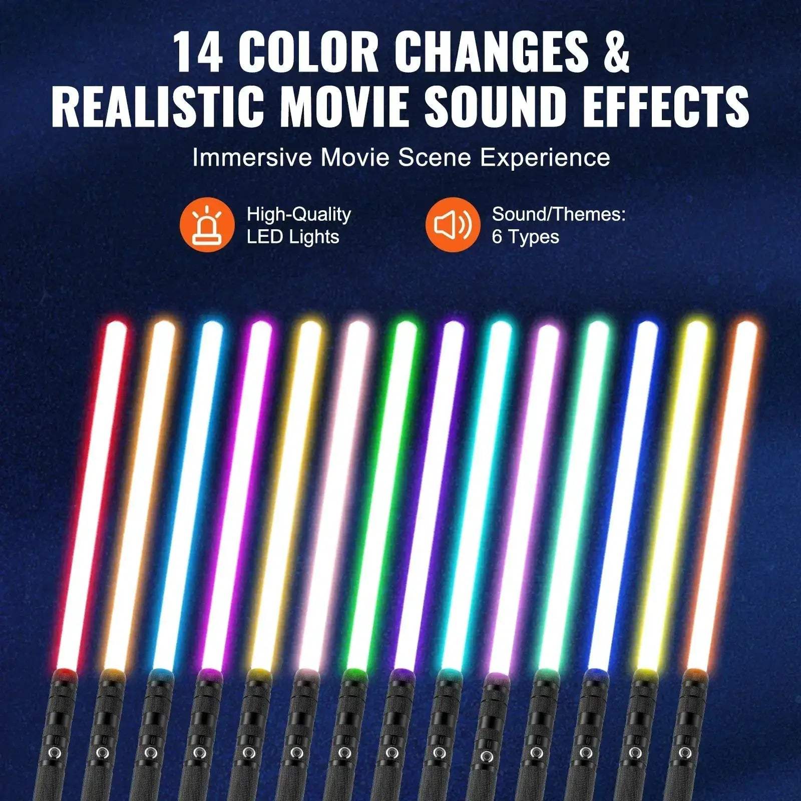 Metal Lightsaber Dueling Saber With 14 RGB Colors FX Sound - ToylandEU