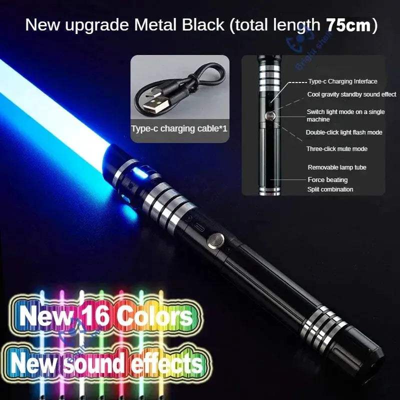 Metal Lightsaber Laser Sword With RGB Color Change And Sound - ToylandEU