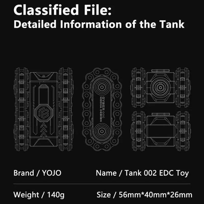 Metal Rotating Tank Fidget Toy Hardcore Military Style EDC - ToylandEU