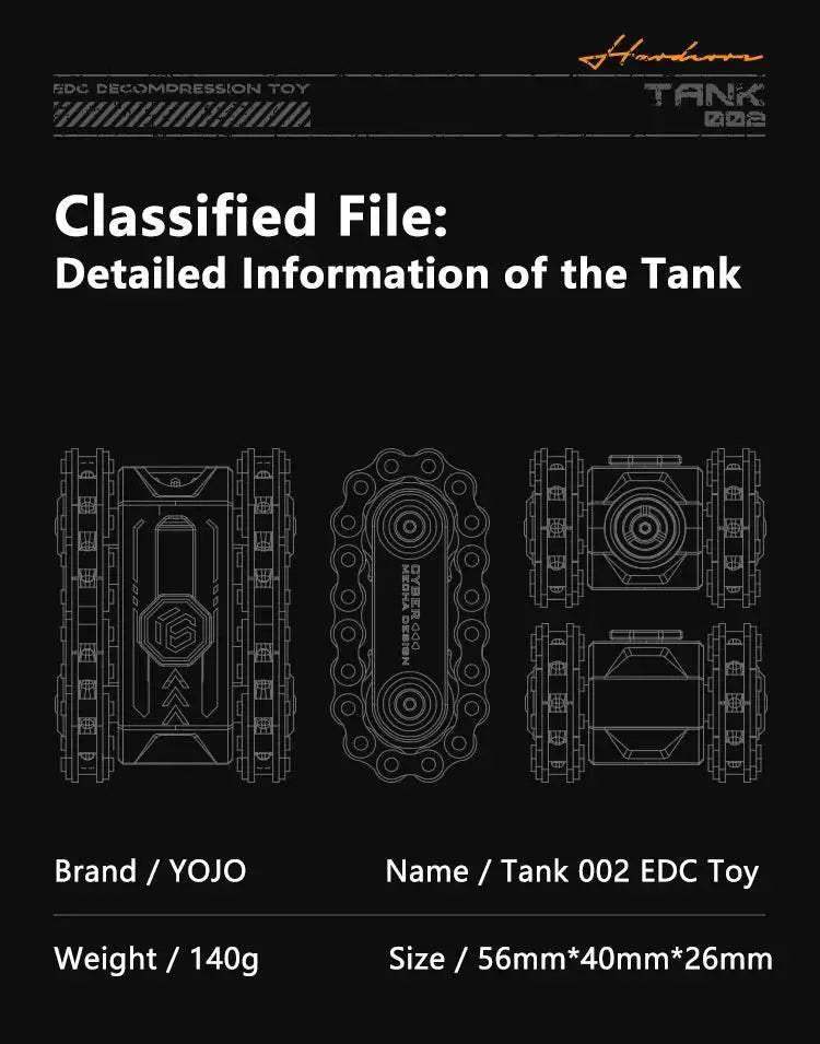 Metal Rotating Tank Fidget Toy Hardcore Military Style EDC - ToylandEU