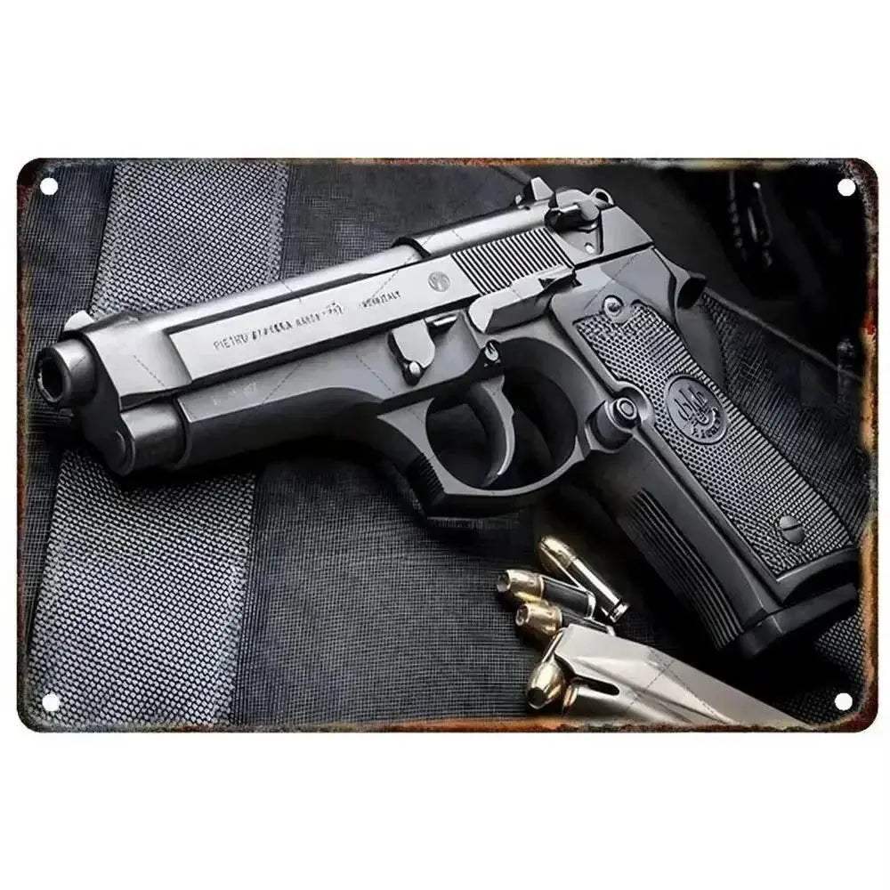  1PC Commanding Pistol Metal Signs for Military Wall Decor -  ToylandEU™
