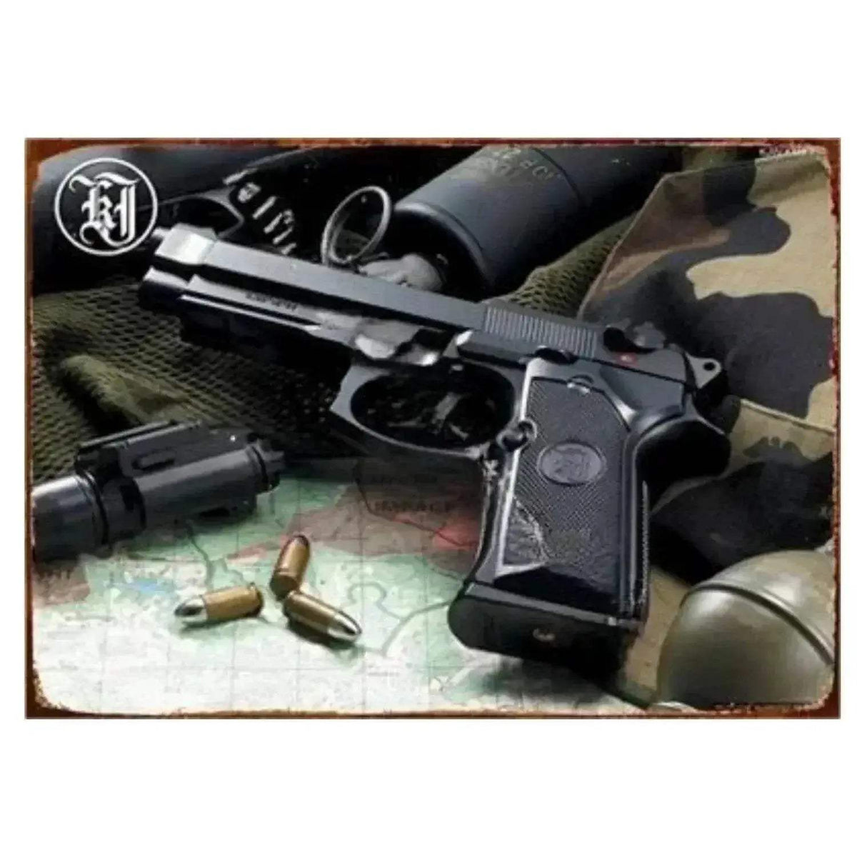  1PC Commanding Pistol Metal Signs for Military Wall Decor -  ToylandEU™