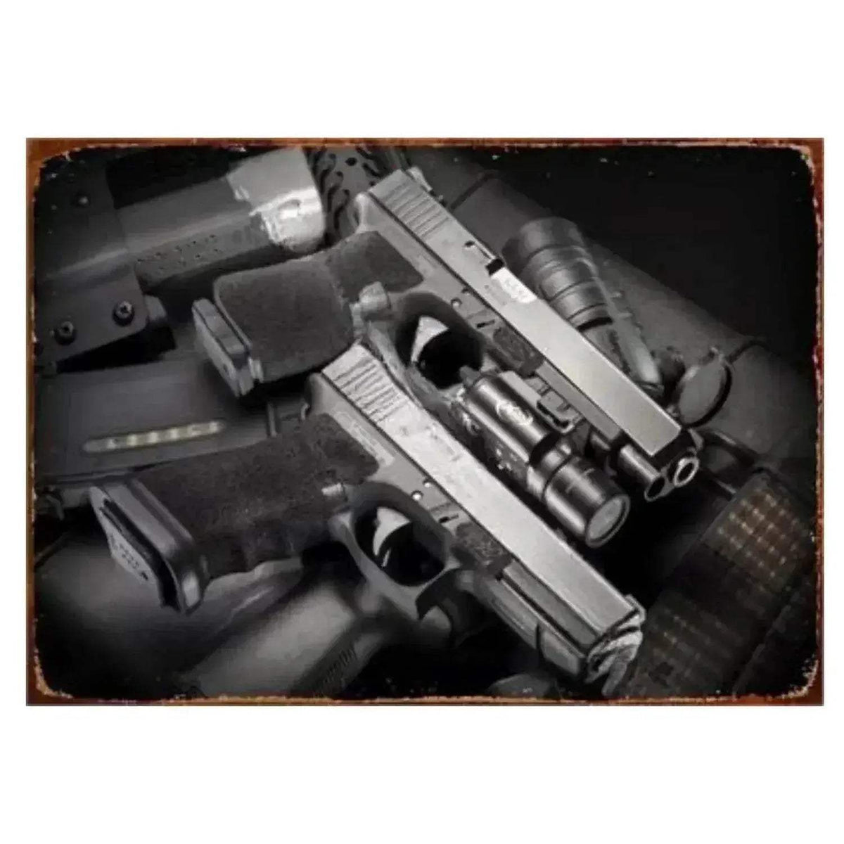  1PC Commanding Pistol Metal Signs for Military Wall Decor -  ToylandEU™