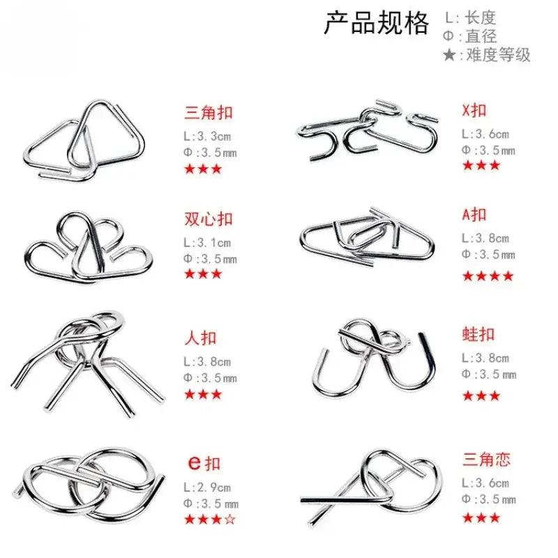  Metal Wire Puzzle Mind Teaser Set Educational Toy -  ToylandEU™