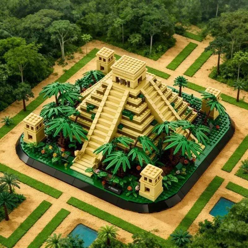 Mexico Mayan Pyramid 1346-Piece Building Blocks Puzzle Kit For Kids - ToylandEU