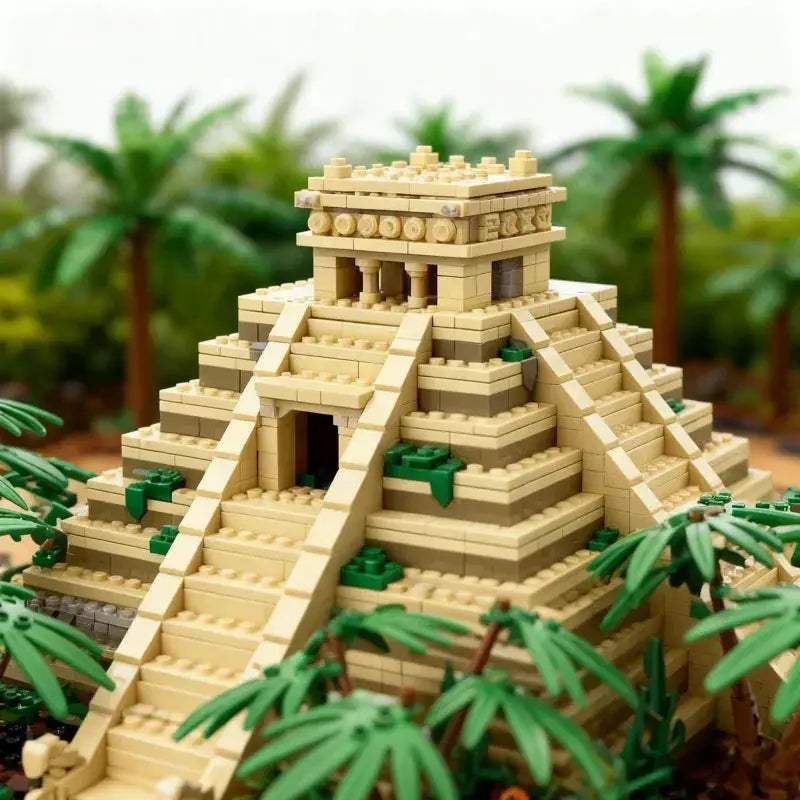 Mexico Mayan Pyramid 1346-Piece Building Blocks Puzzle Kit For Kids - ToylandEU