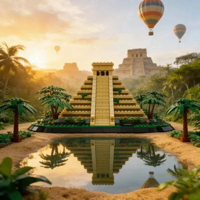 Mexico Mayan Pyramid 1346-Piece Building Blocks Puzzle Kit For Kids - ToylandEU