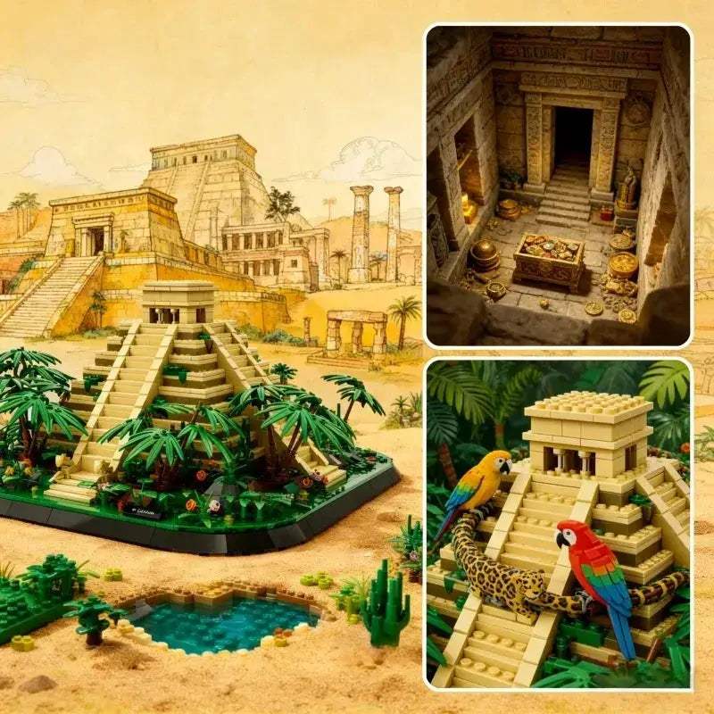 Mexico Mayan Pyramid 1346-Piece Building Blocks Puzzle Kit For Kids - ToylandEU