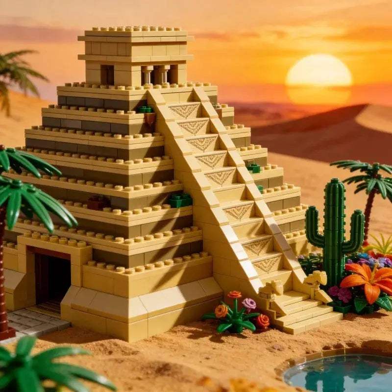 Mexico Mayan Pyramid 1346-Piece Building Blocks Puzzle Kit For Kids - ToylandEU