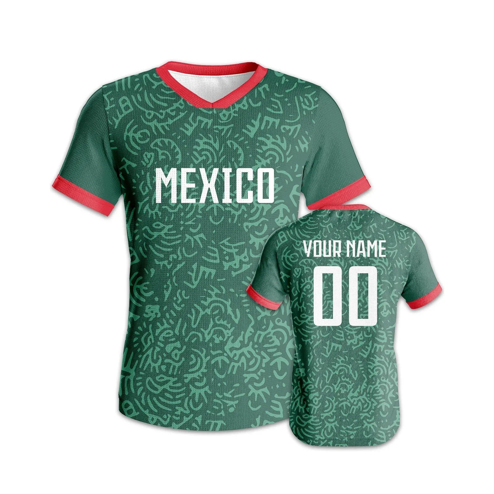 Mexico Soccer Jersey Quick-Dry Knit Football Shirt Custom Name And Number Unisex Team Apparel - ToylandEU