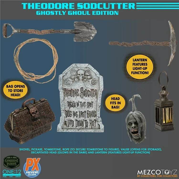 Mezco One: 12 Gangrene Estate Tomb Digger Theodore PX Figure - ToylandEU