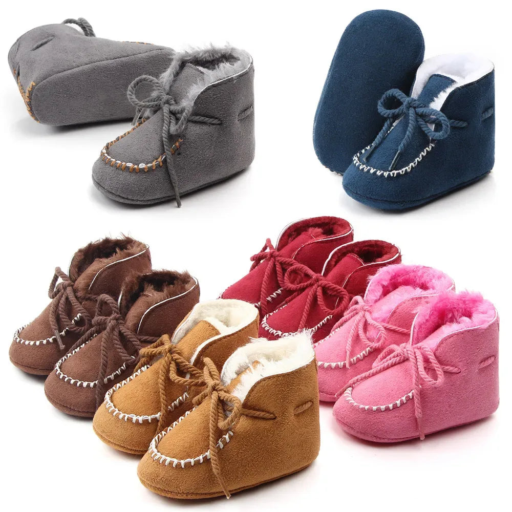 MiYuebb Winter Baby Booties Soft Soled With Plush Fur For Unisex 0-12 Months - ToylandEU