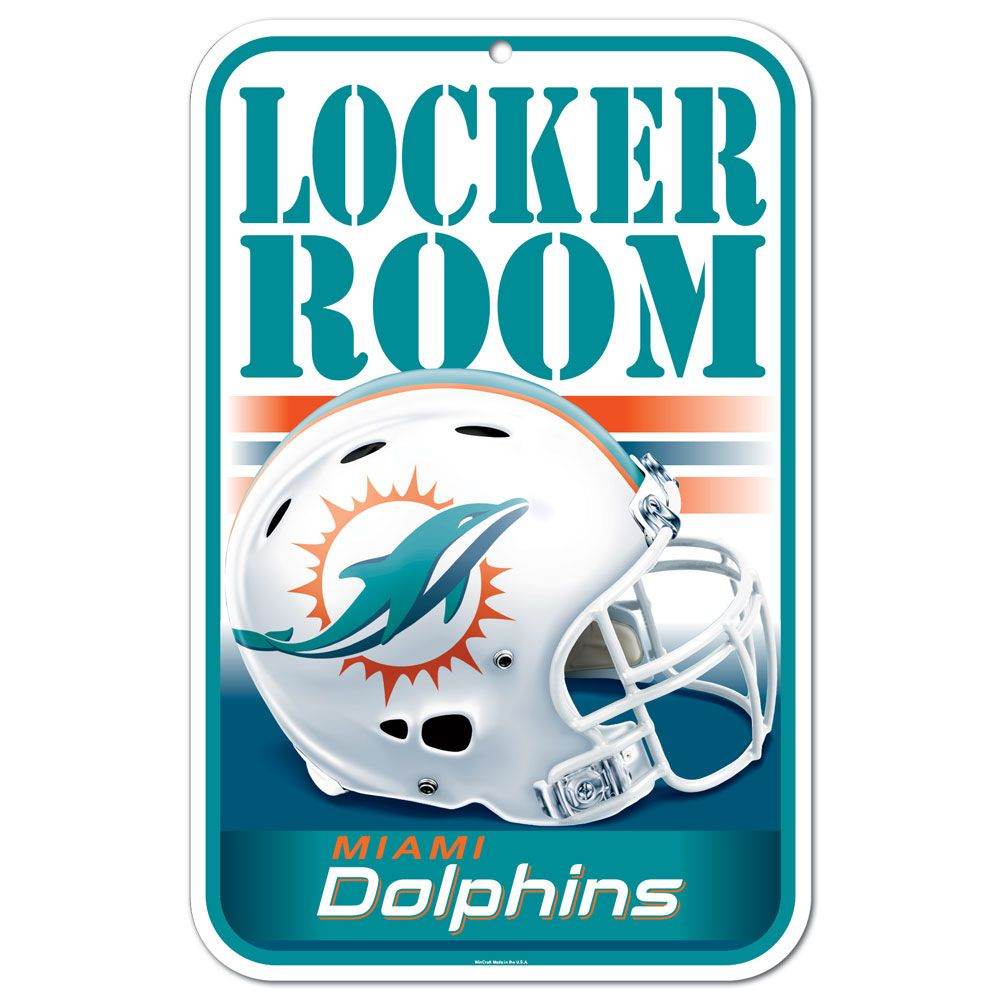 Miami Dolphins 11x17 Plastic Locker Room Sign For Fans - ToylandEU