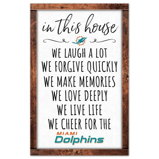  Miami Dolphins 11x17 Wood Sign In This House Decor Home -  ToylandEU™