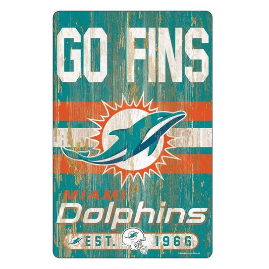  Miami Dolphins 11x17 Wood Slogan Sign Wincraft Team Colors -  ToylandEU™
