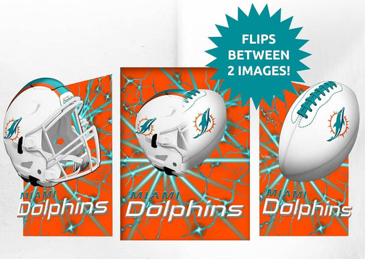 Miami Dolphins 3D Art Print 12x16 Lightning Flip Wall Art - ToylandEU