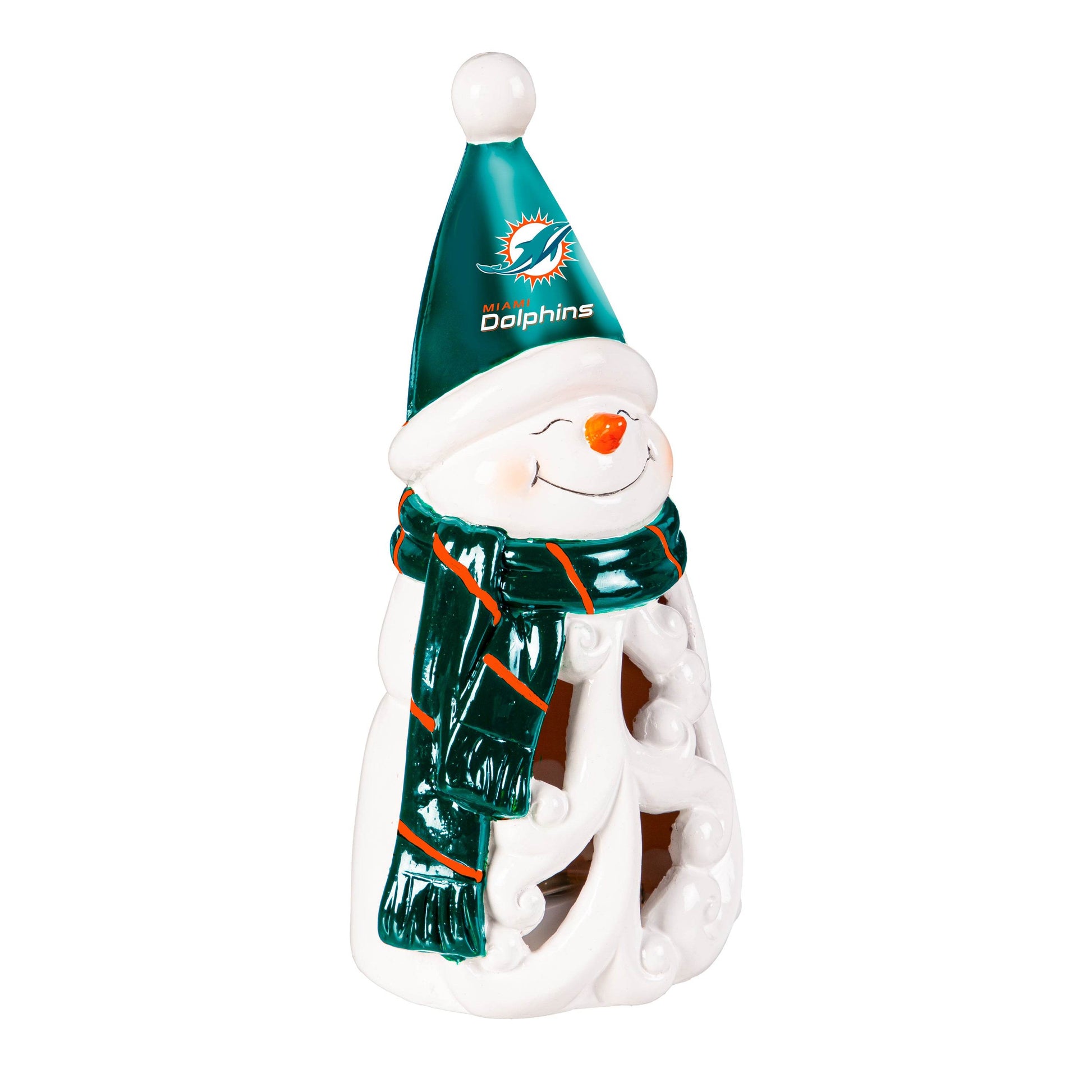 Miami Dolphins 8 Inch LED Snowman Statue Holiday Decor - ToylandEU