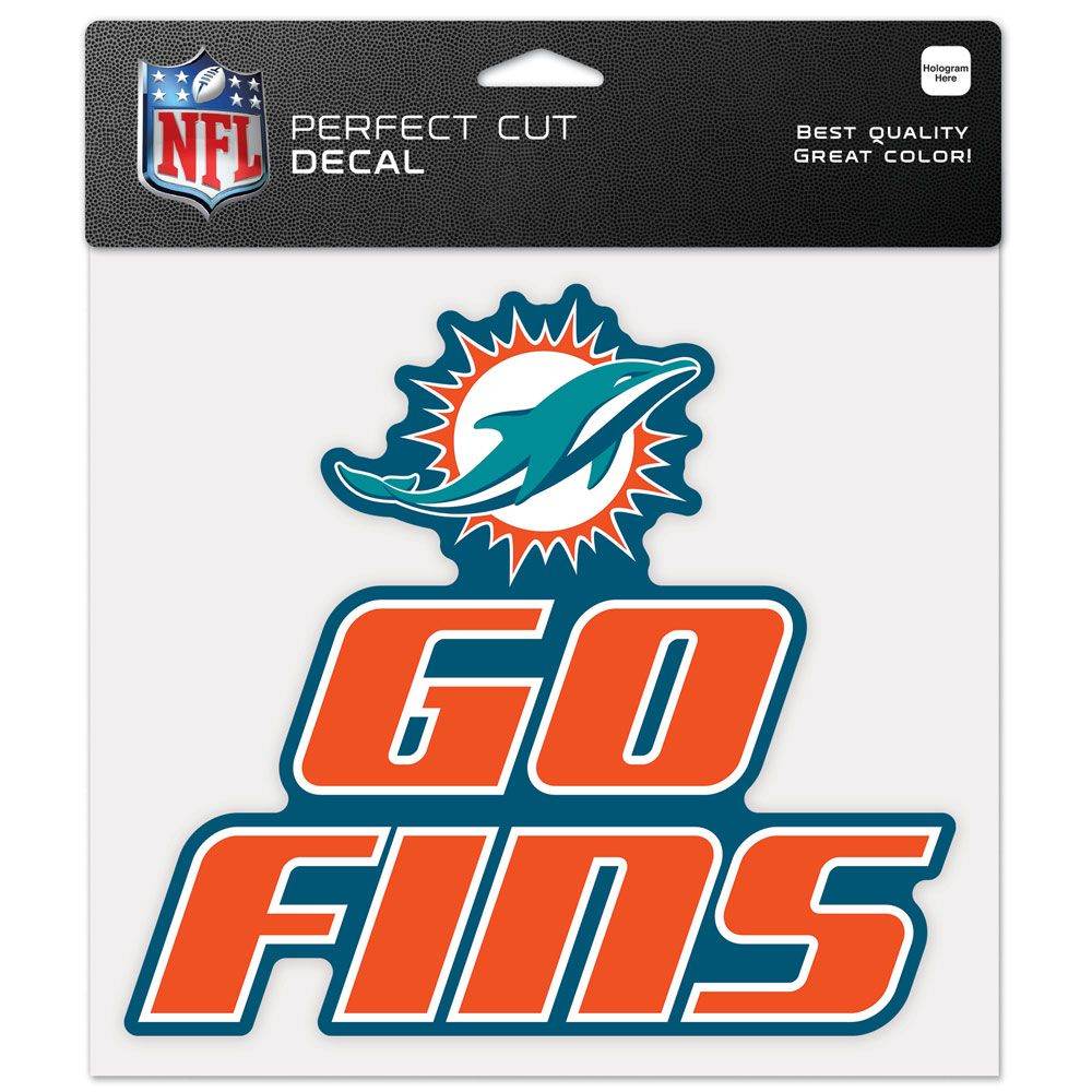 Miami Dolphins 8x8 Perfect Cut Color Slogan Decal Vinyl - ToylandEU