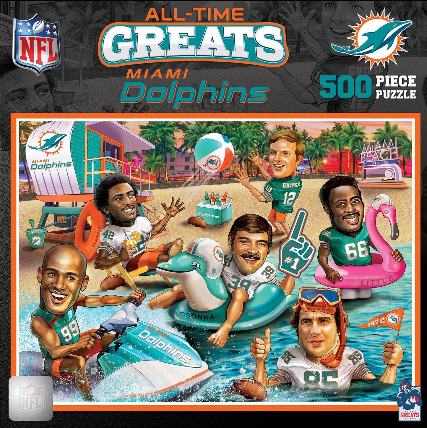 Miami Dolphins All Time Greats 500 Piece Puzzle Collectible - ToylandEU