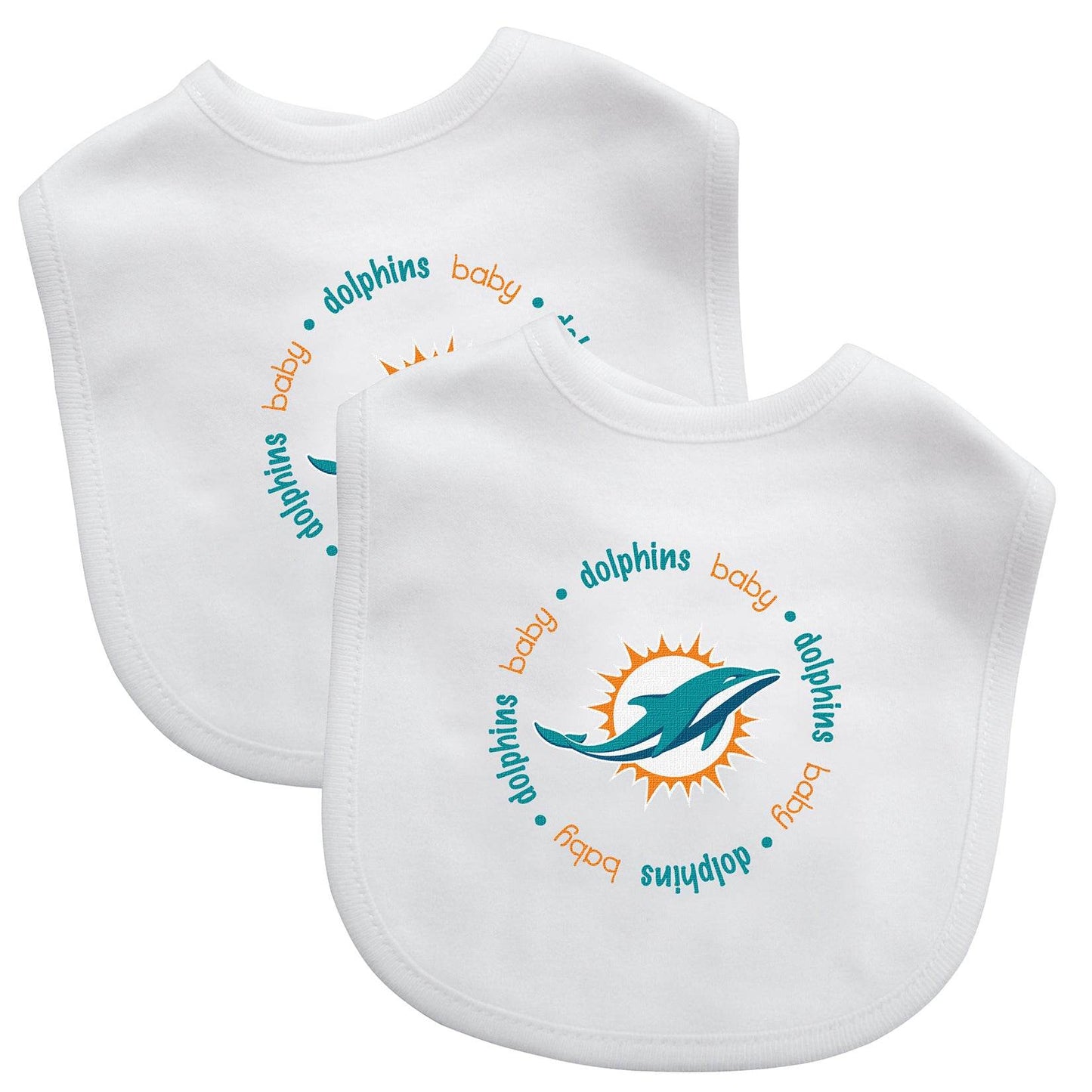 Miami Dolphins Baby Bib 2 Pack Officially Licensed Gear - ToylandEU