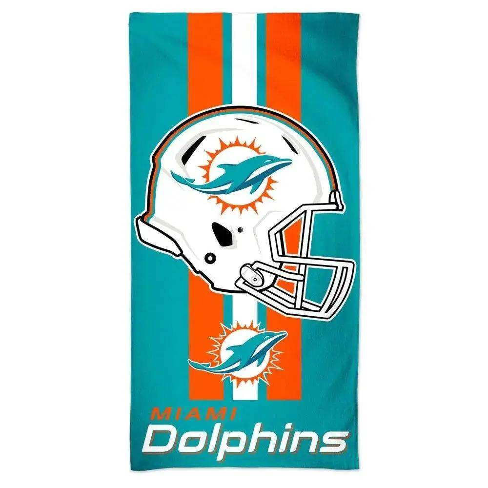  Miami Dolphins Beach Towel 30x60 Cotton Velour Front -  ToylandEU™