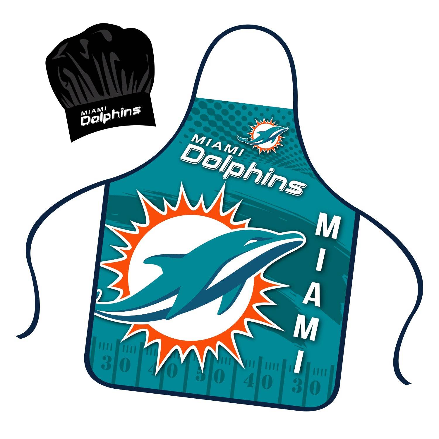 Miami Dolphins Chef Hat And Apron Set For Fans NFL Licensed - ToylandEU