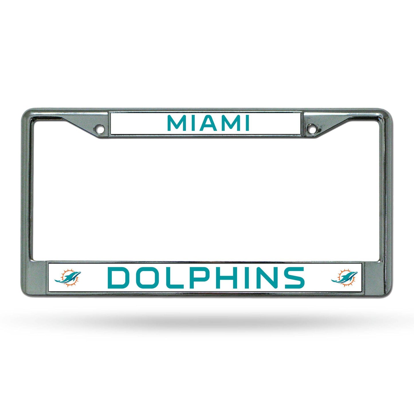 Miami Dolphins Chrome License Plate Frame Pre Drilled Holes - ToylandEU