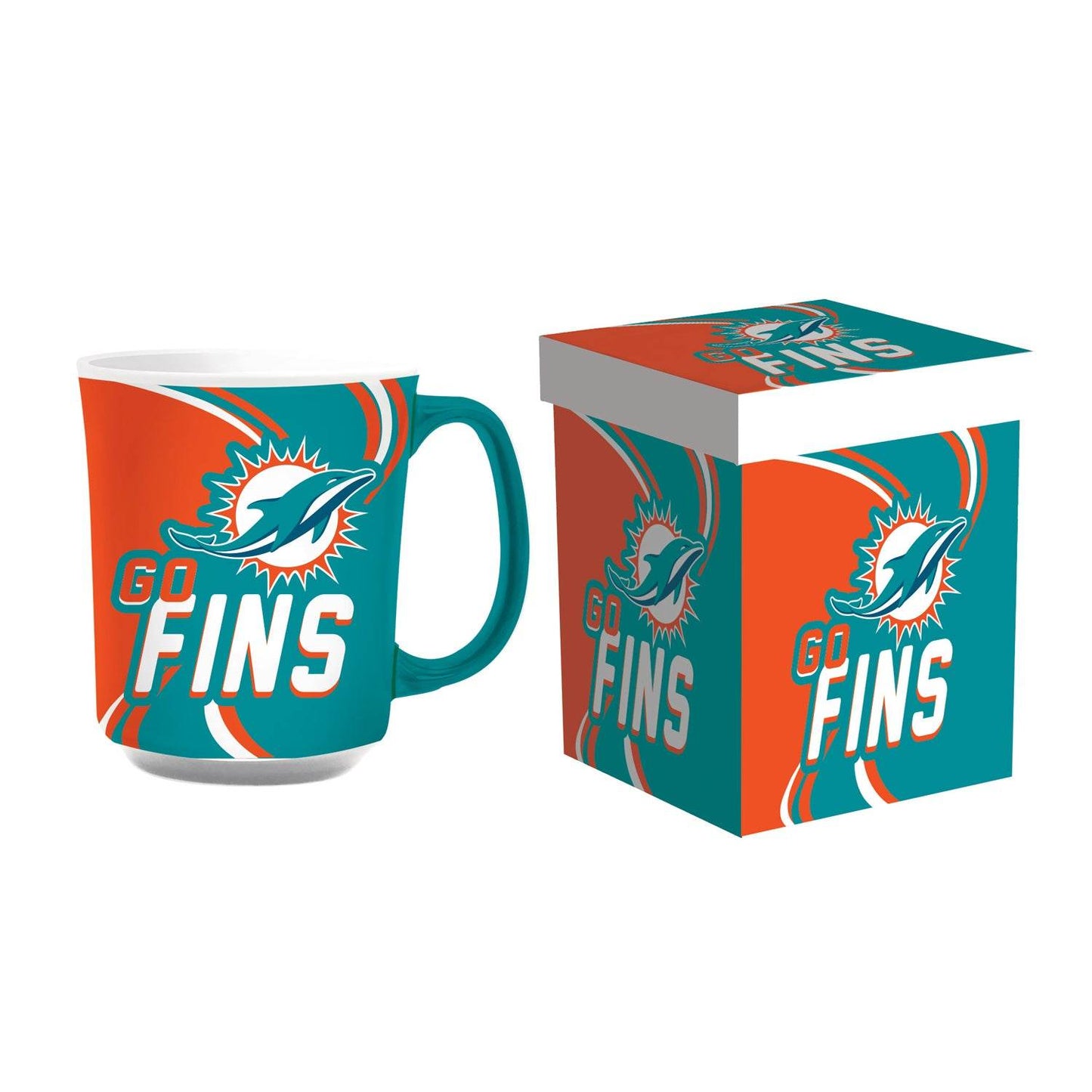 Miami Dolphins Coffee Mug 14oz Ceramic With Matching Box - ToylandEU